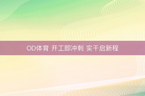 OD体育 开工即冲刺 实干启新程